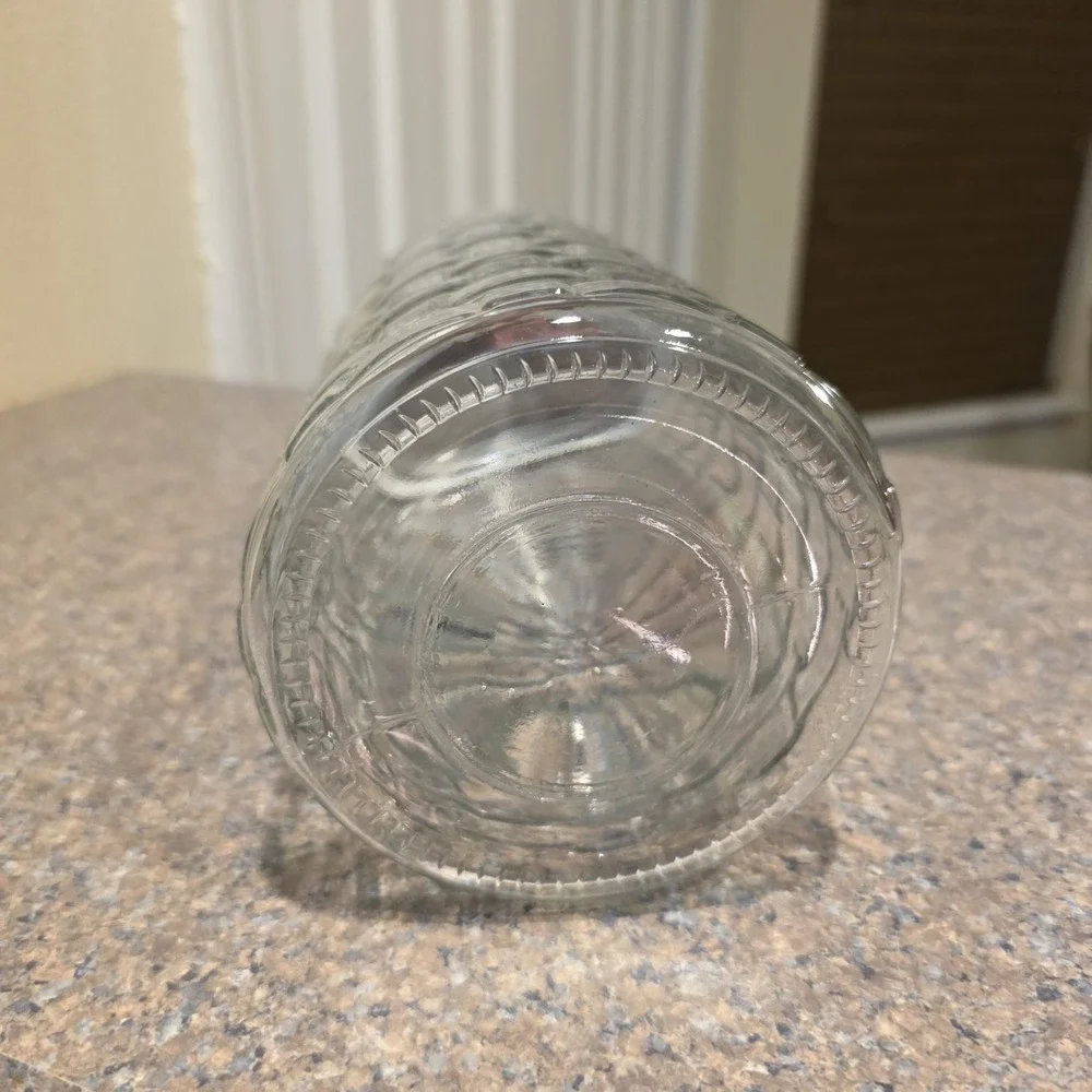 Amici Glass Cylinder Geometric Basket Weave Kitchen Storage Canister Flour Sugar